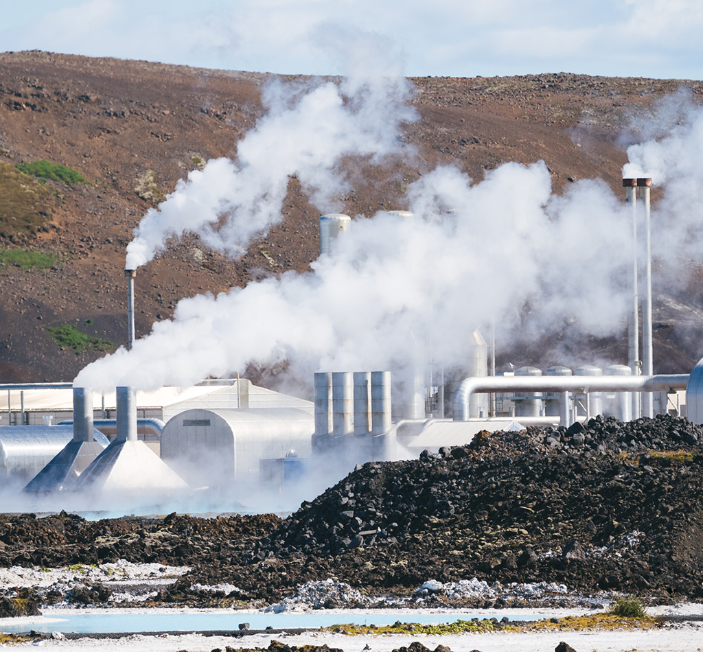 Geothermal power plant in Iceland. Blue Lagoon.